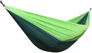 Hammocks Outdoor Single Double Parachute Cloth Hammock Outdoor Light Breathable Swing Chair Portable Camping Hammock Camping Hammocks(Green)