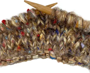 Hand-Blended Multifiber Multicolored Fancy Yarn for Knitting Crocheting Crafts DIY, Set of 3 Rolls (Brown)