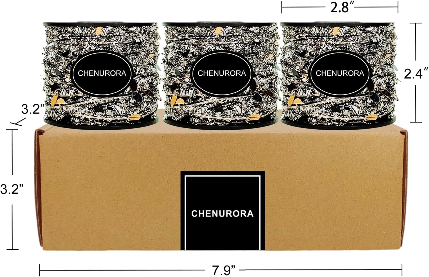Hand-Blended Multifiber Multicolored Fancy Yarn with Sequins for Knitting Crocheting Crafts DIY, Set of 3 Rolls (Black & Gold)