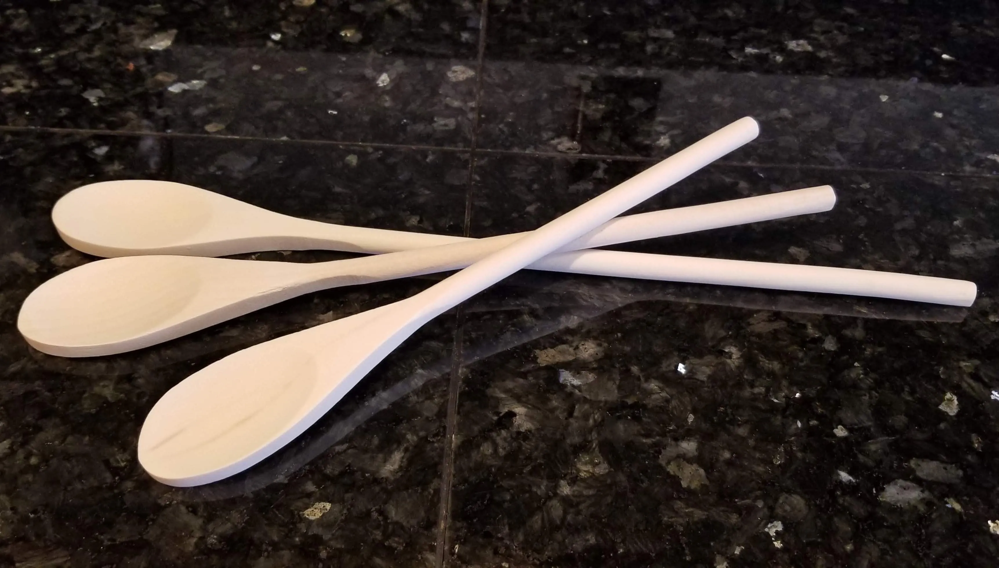 Handy Housewares 3 piece Long Handle Wooden Mixing Spoon Set - 10", 12" and 14" Long
