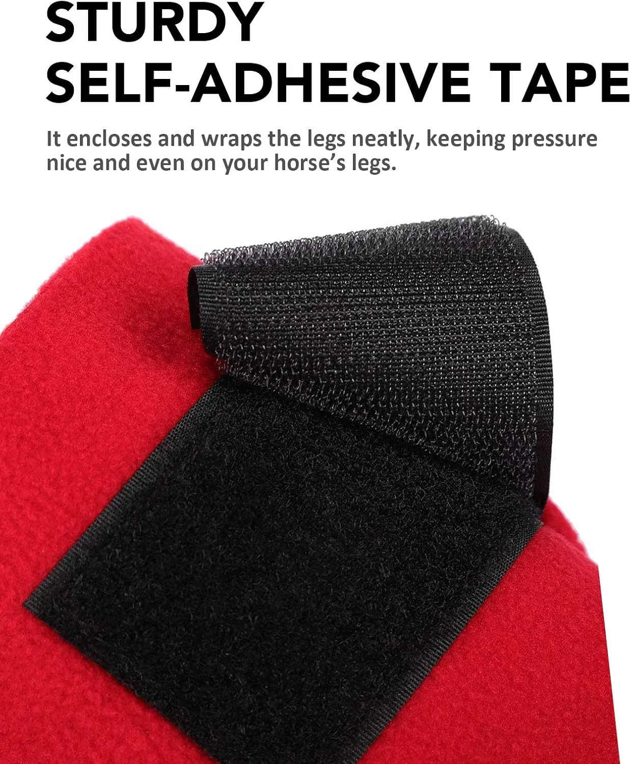 Harrison Howard Essential Horse Polo Leg Wraps Soft Fleece Leg Bandage for Horse Set of 4 Burgundy Large