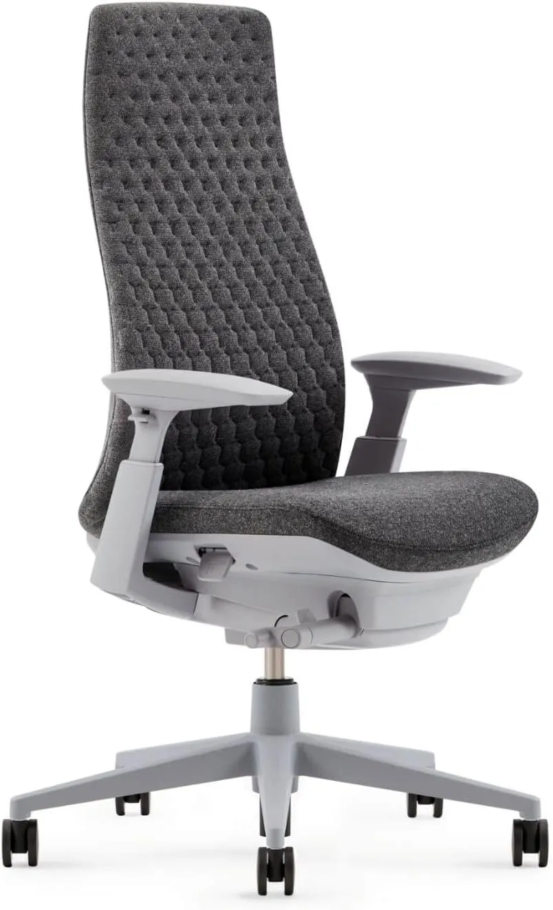 Haworth Fern Ergonomic Office Chair – Stylish and Innovative Desk Chair with Digital Knit Finish - with Lumbar Support (Heathered Grey)