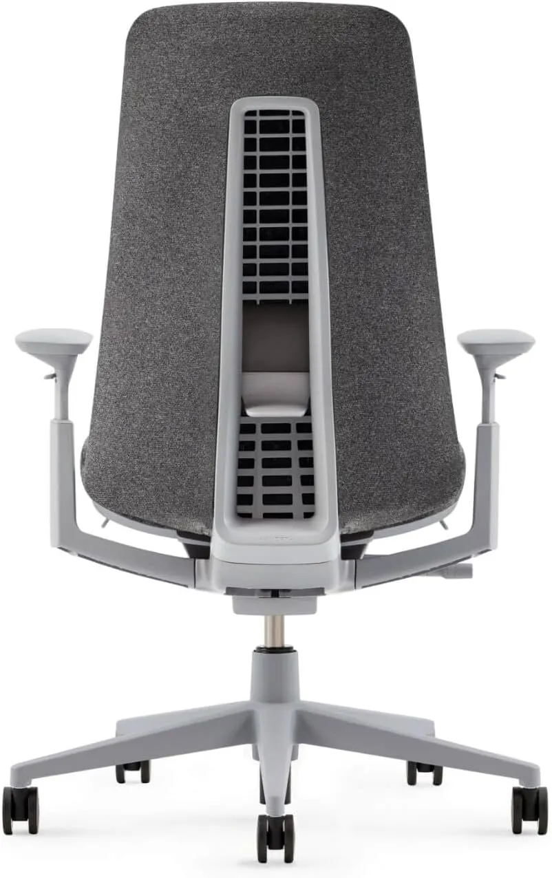 Haworth Fern Ergonomic Office Chair – Stylish and Innovative Desk Chair with Digital Knit Finish - with Lumbar Support (Heathered Grey)
