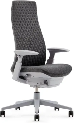 Haworth Fern Ergonomic Office Chair – Stylish and Innovative Desk Chair with Digital Knit Finish - with Lumbar Support (Heathered Grey)
