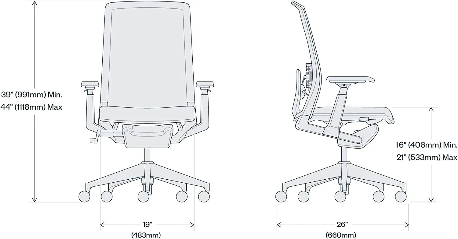 Haworth Very Mesh Office Chair - Stylish Ergonomic Desk Chair with Lumbar Support and Forward Tilt Feature (Steel)