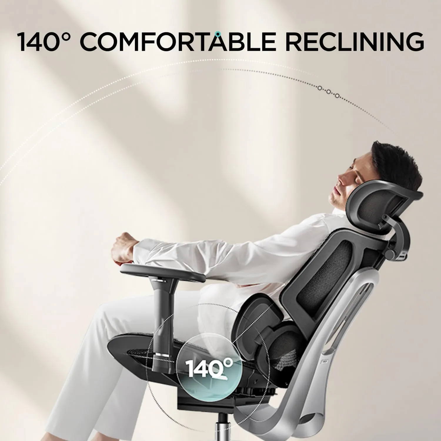 Hbada E3 Air Ergonomic Office Chair, Big and Tall Office Chair - with 3-Zone Dynamic Lumbar Support, 3D Adjustable Headrest, 3D Adjustable Armrests, Swivel, Black(No Footrest)