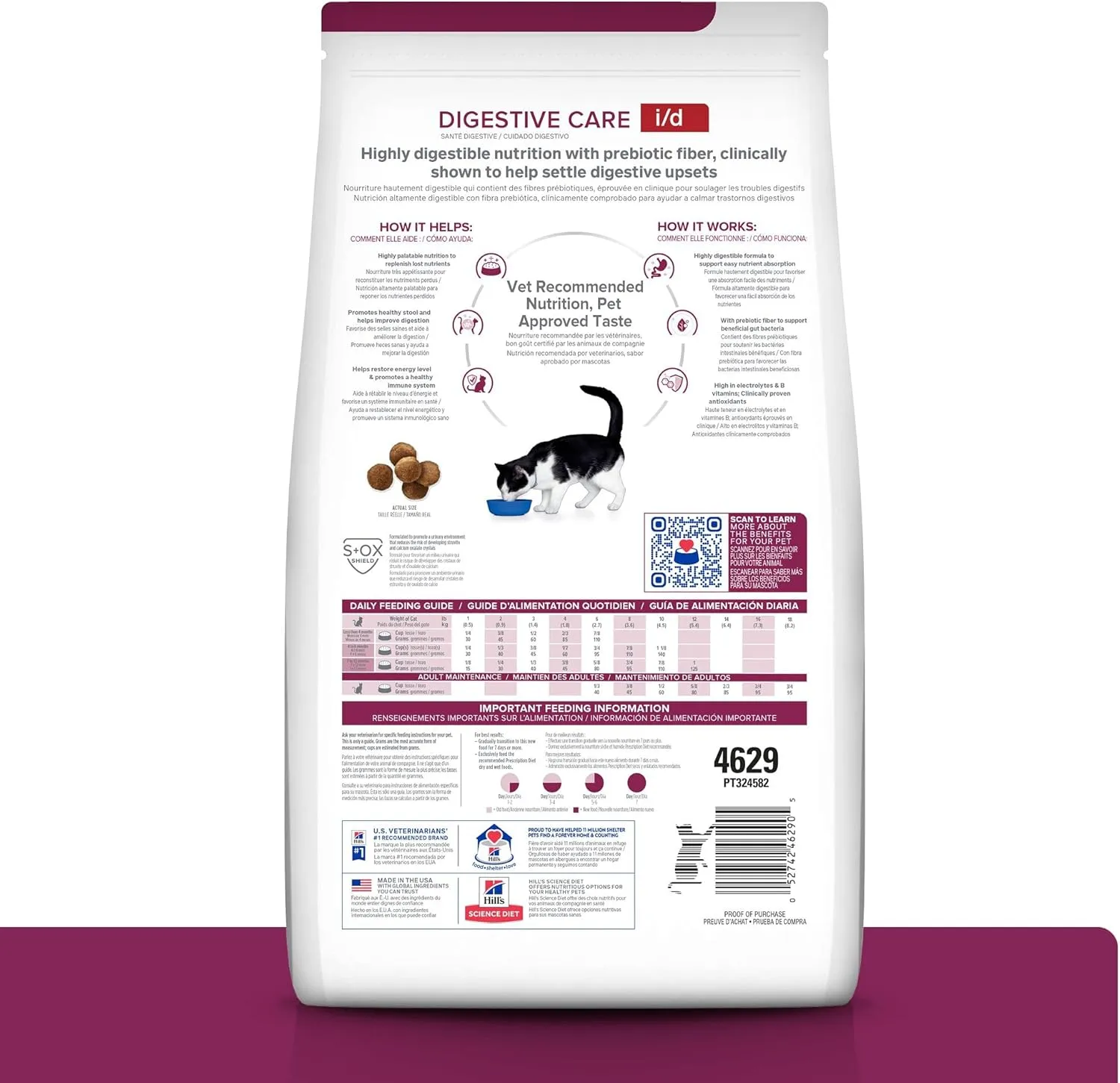 Hill's Prescription Diet i/d Digestive Care Chicken Flavor Dry Cat Food, Veterinary Diet, 8.5 lb. Bag