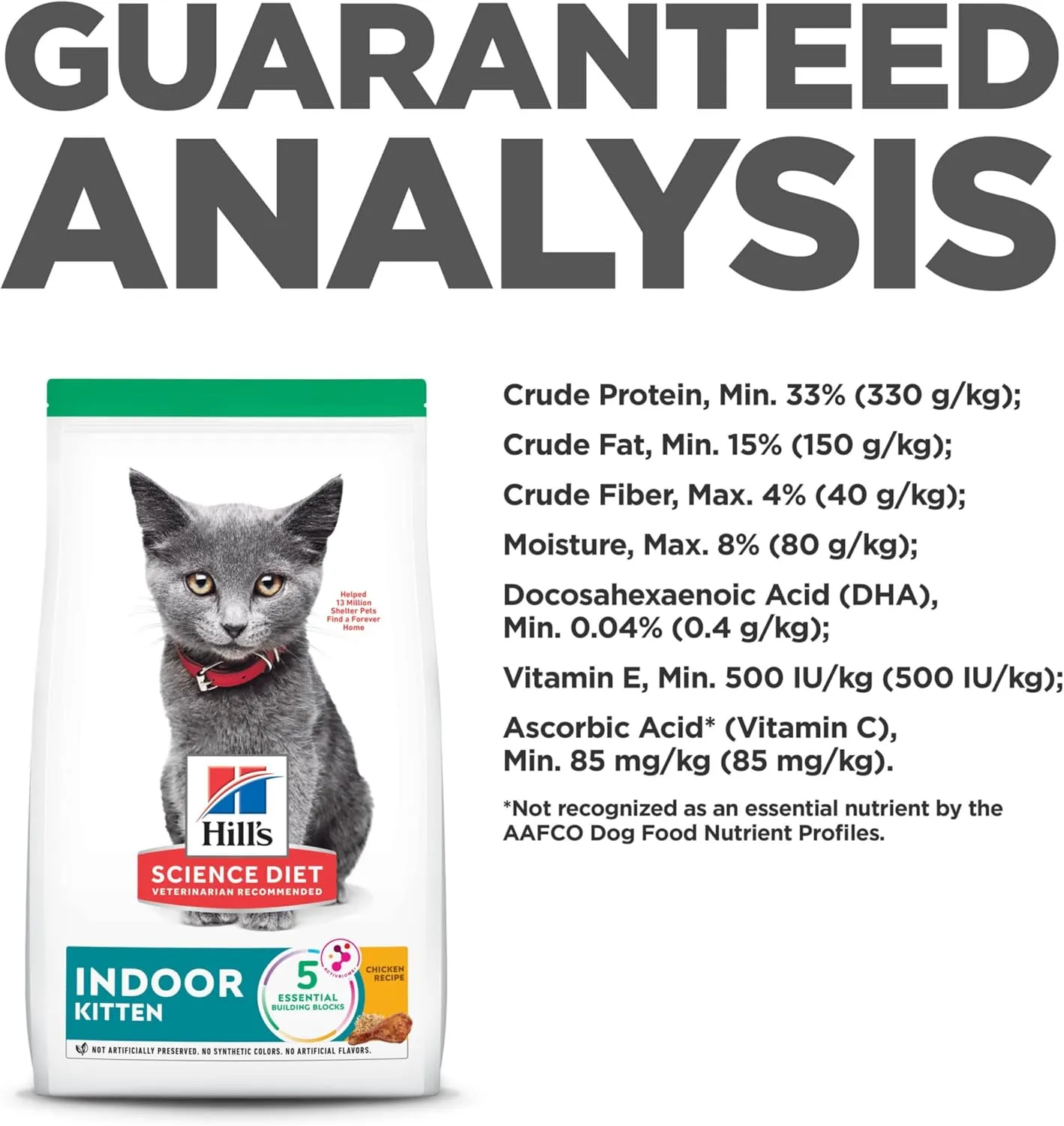 Hill's Science Diet Indoor, Kitten, Easy Litter Box Cleanup, Dry Cat Food, Chicken Recipe, 3.5 lb Bag