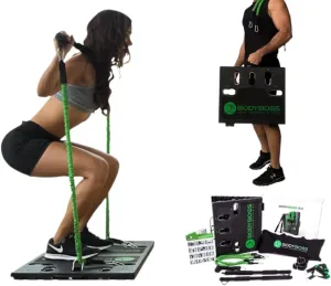 Home Gym 2.0 - Full Portable Gym Home Workout Package, Includes 1 Set of Resistance Bands (2) - Collapsible Resistance Bar, 2 Handles   More - Full Body Workouts for Home, Travel or Outside