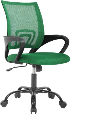 Home Office Chair Ergonomic Desk Chair Mesh Computer Chair with Lumbar Support Armrest Executive Rolling Swivel Adjustable Mid Back Task Chair for Women Adults,Green