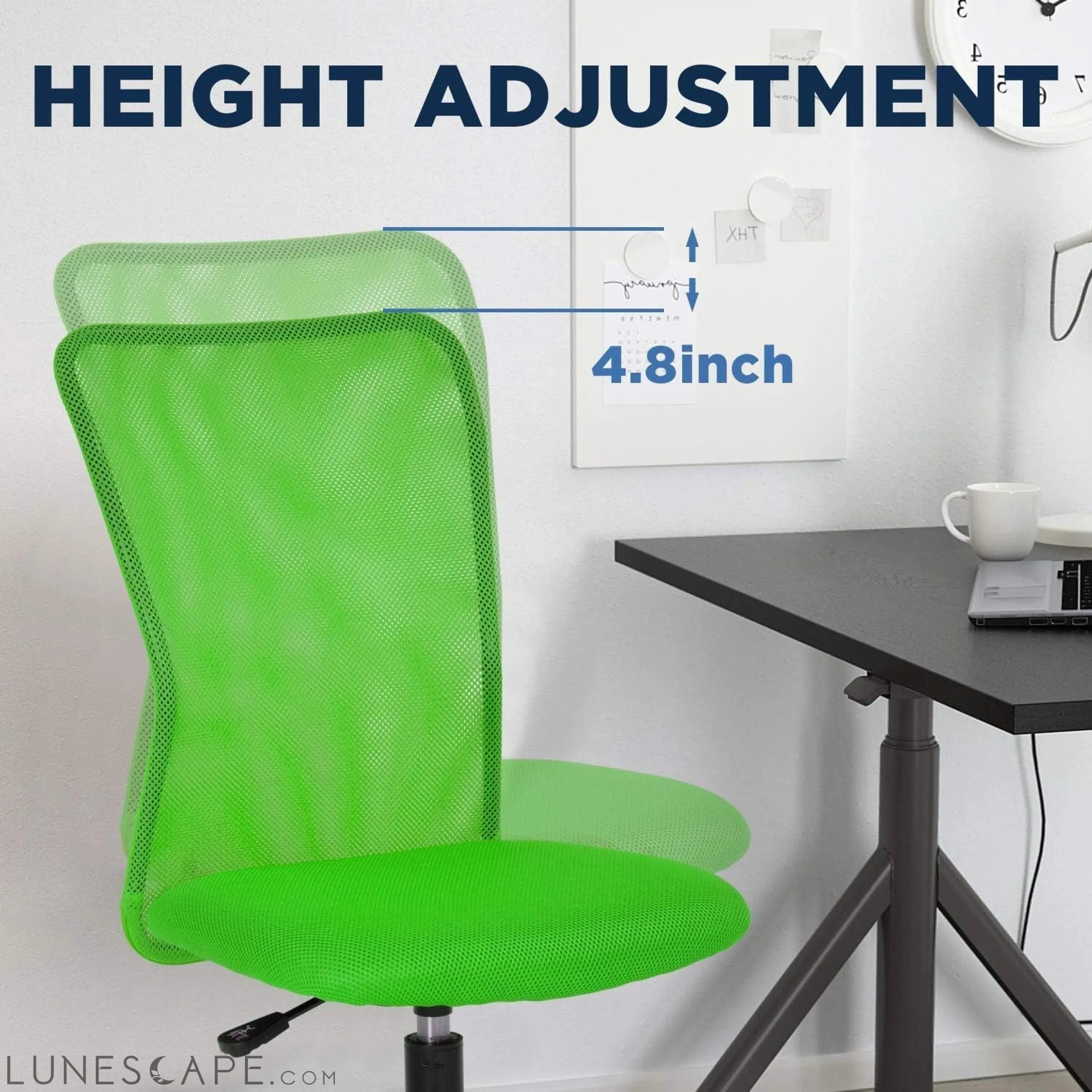 Home Office Chair Mid Back Mesh Desk Chair Armless Computer Chair
