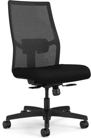HON Ignition 2.0 Armless Mesh Office Chair, Synchro-Tilt Recline Executive Ergonomic Office Chair Computer, Home, Gaming, Black