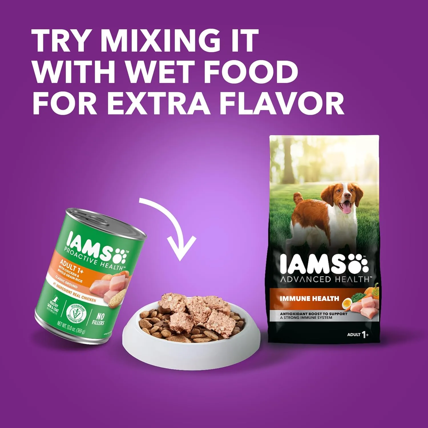 IAMS Advanced Health Immune Health Adult Dry Dog Food Chicken & Exclusive Superfoods Medley Recipe, 6 lb. Bag