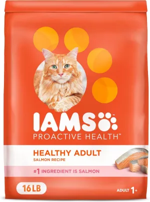 IAMS Proactive Health Adult Healthy Dry Cat Food with Salmon, 16 lb. Bag