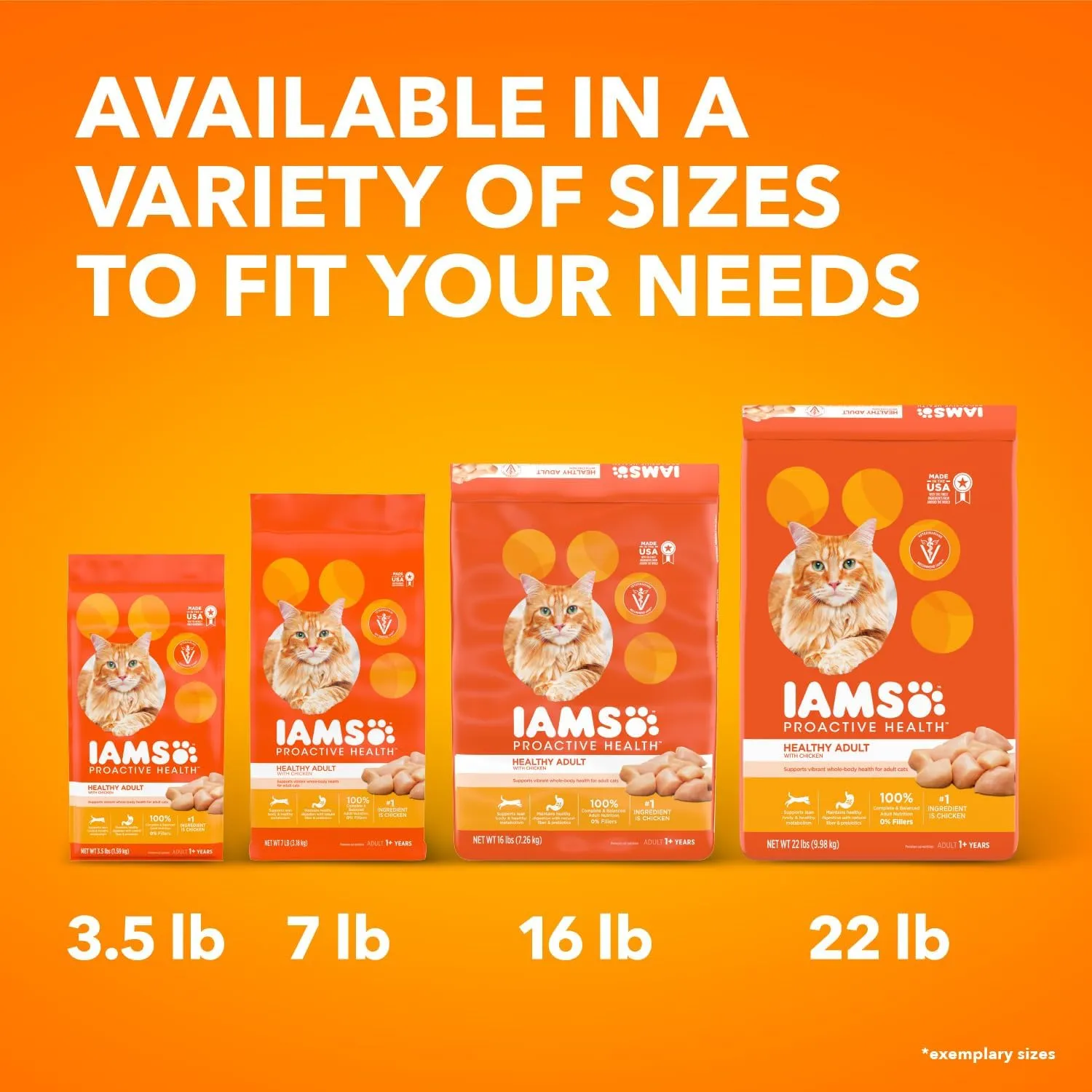 IAMS Proactive Health Healthy Adult Dry Cat Food with Chicken, 22 lb. Bag
