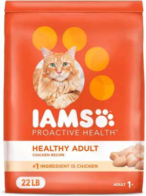 IAMS Proactive Health Healthy Adult Dry Cat Food with Chicken, 22 lb. Bag
