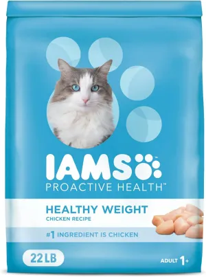 Iams Proactive Health Healthy Weight Adult Dry Cat Food Chicken Flavor, 22 lb. Bag