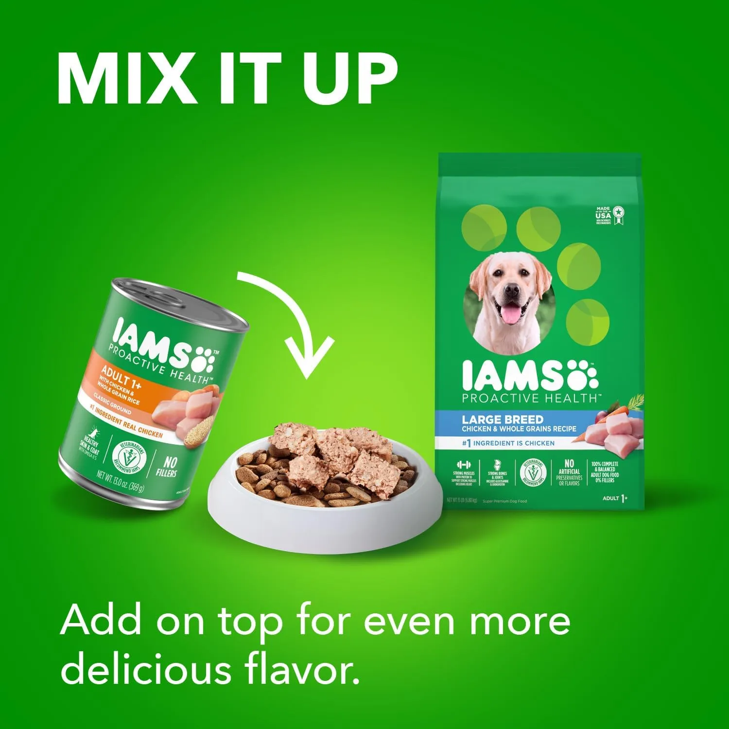 IAMS Proactive Health Large Breed Adult Dry Dog Food with Real Chicken, 30 lb. Bag