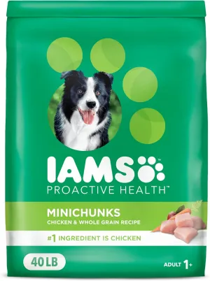 IAMS Proactive Health Minichunks Adult Dry Dog Food with Real Chicken, 40 lb. Bag