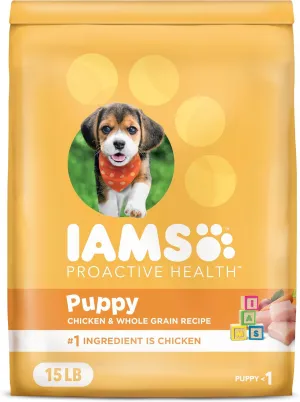 IAMS Proactive Health Smart Puppy Dry Dog Food with Real Chicken, 15 lb. Bag