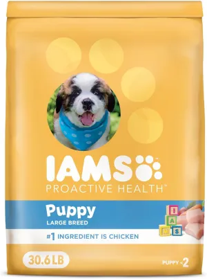 IAMS Smart Puppy Large Breed Dog Food Dry with Real Chicken, 30.6 lb. Bag