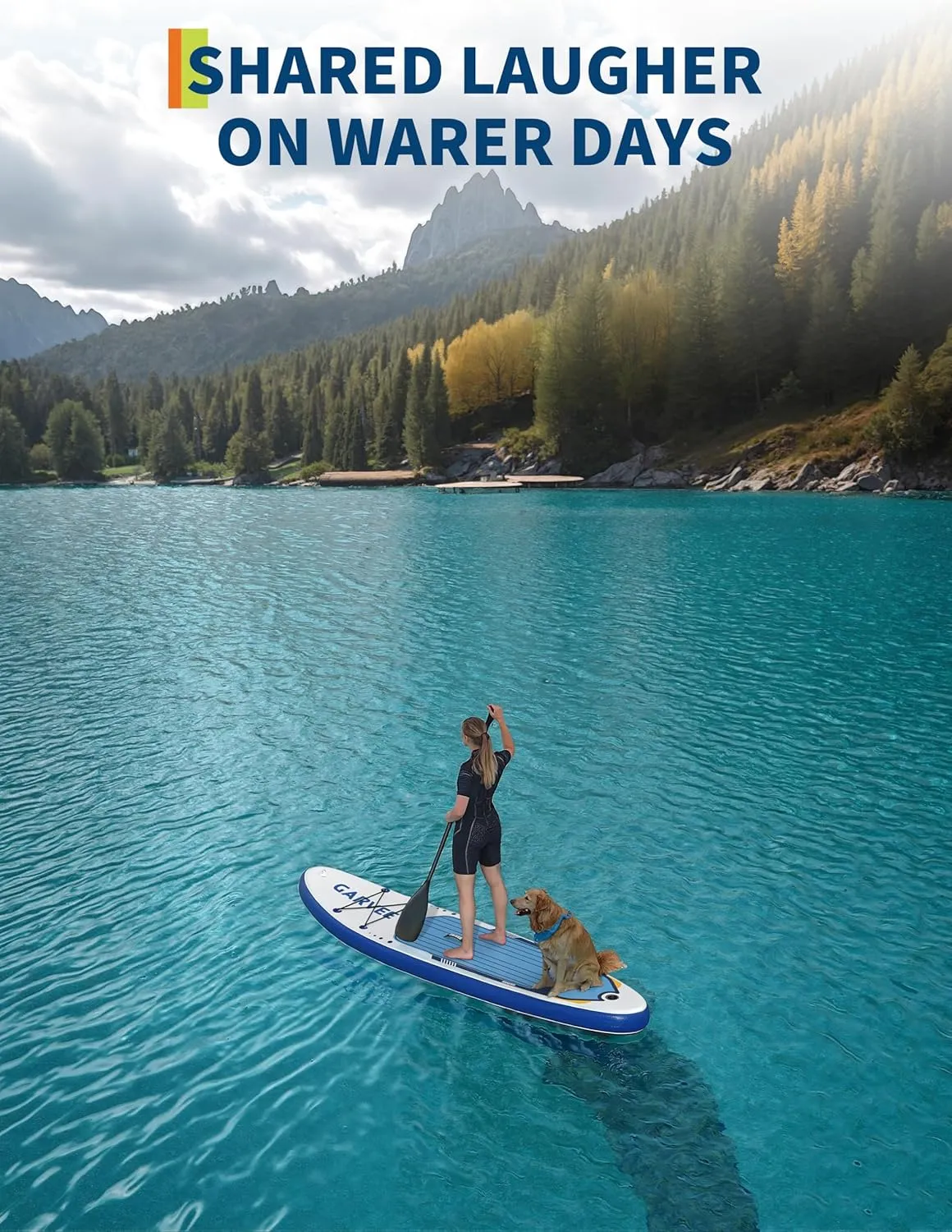 Inflatable Paddle Board for Adults, 10'6"/11" Inflatable Stand Up Paddle Board with Premium Accessories, Non-Slip EVA Deck, Ultra-Light Carry Bag, Pump, SUP Board for Adult