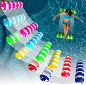 Inflatable Pool Floats Adult Size Water Hammock,Water Floaties for Adults,4-in-1 Multi-Purpose Pool Floating Toys,Pool Rafts Lounge Chairs Floaties,for Adults Vacation Fun and Rest