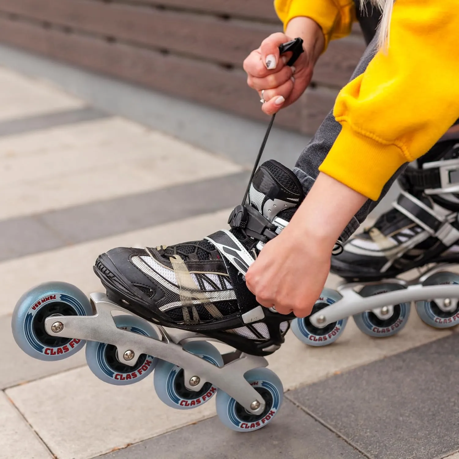 Inline Skate Replacement Wheels With Wheels Bag 72mm/76mm with Bearings ABEC-9 and Floating Spacers for Blades Roller Hockey Skates, 85A Indoor & Outdoor (8-Pack) (76MM)
