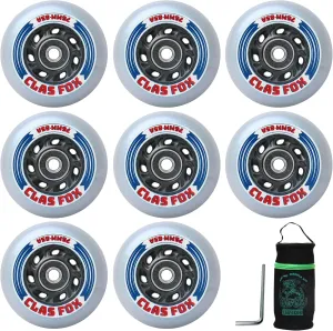 Inline Skate Replacement Wheels With Wheels Bag 72mm/76mm with Bearings ABEC-9 and Floating Spacers for Blades Roller Hockey Skates, 85A Indoor & Outdoor (8-Pack) (76MM)