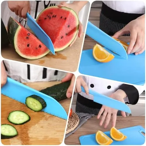 jawbush 11" Plastic Serrated Bread Knife to Cut Veggies, Salad, Cake or Brownies, Professional Lettuce Knife to Prevent Browning, Nylon Knife for Nonstick Pans, Durable and BPA free, Orange