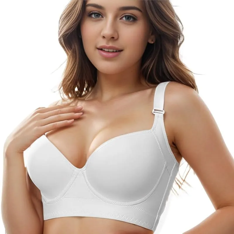 JishinGal Women's Push Up Bra Hide Back Fat Full Coverage Uplift Shapewear Bras for Women Back Fat Smoothing