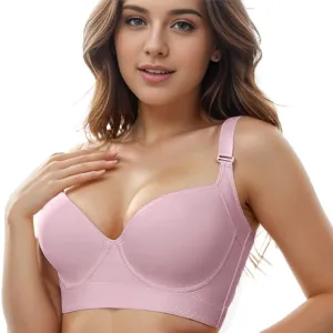 JishinGal Women's Push Up Bra Hide Back Fat Full Coverage Uplift Shapewear Bras for Women Back Fat Smoothing
