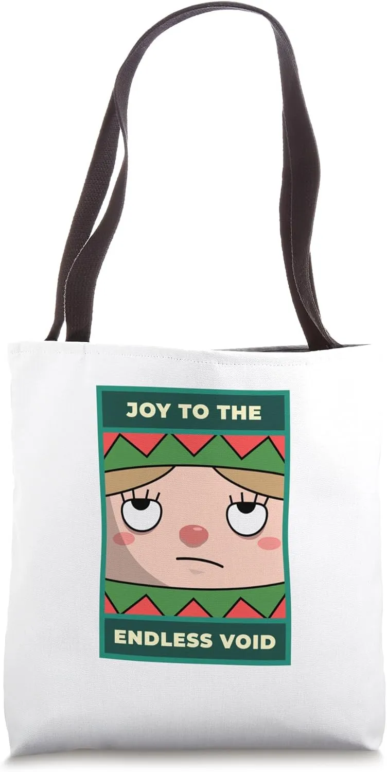 Joy To The Endless Void: Nihilist Christmas Elf Tote Bag