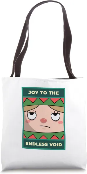 Joy To The Endless Void: Nihilist Christmas Elf Tote Bag