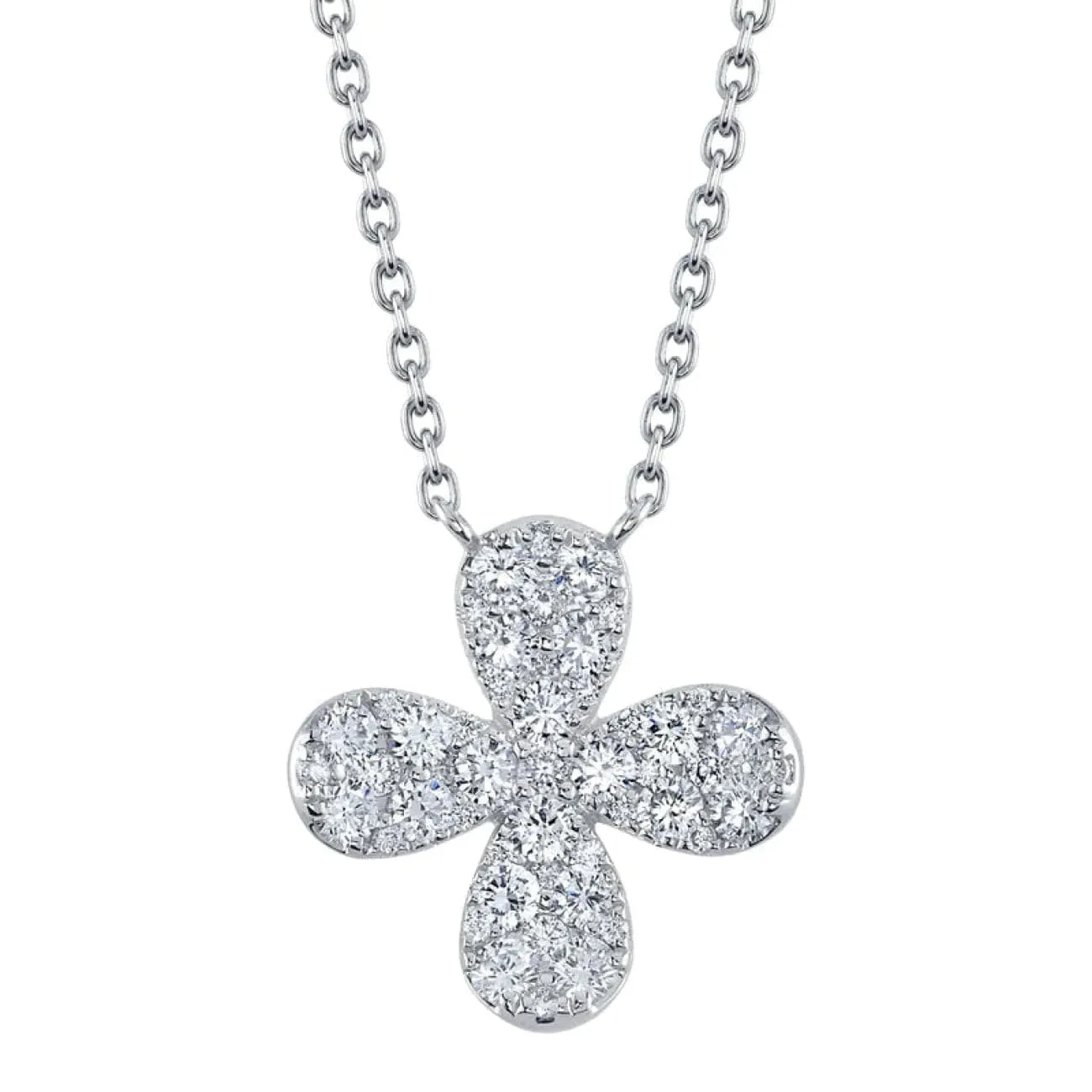 Kate 14K White Gold 0.51 ct Diamond Flower Pavé Necklace