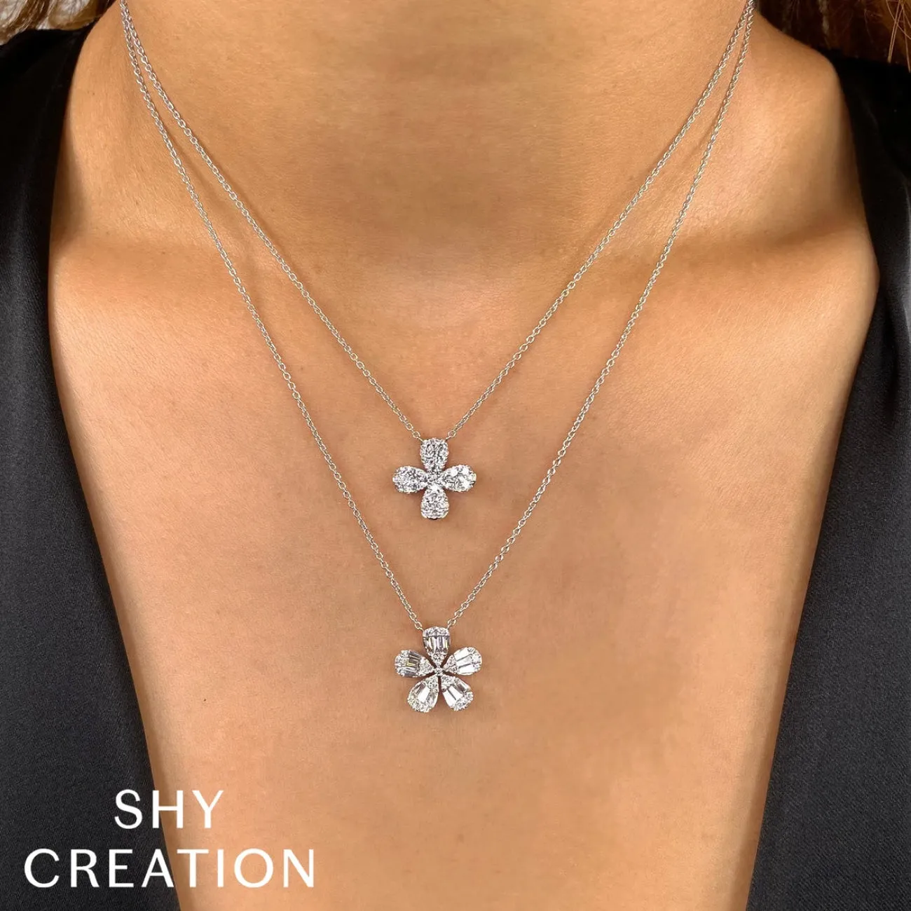 Kate 14K White Gold 0.51 ct Diamond Flower Pavé Necklace