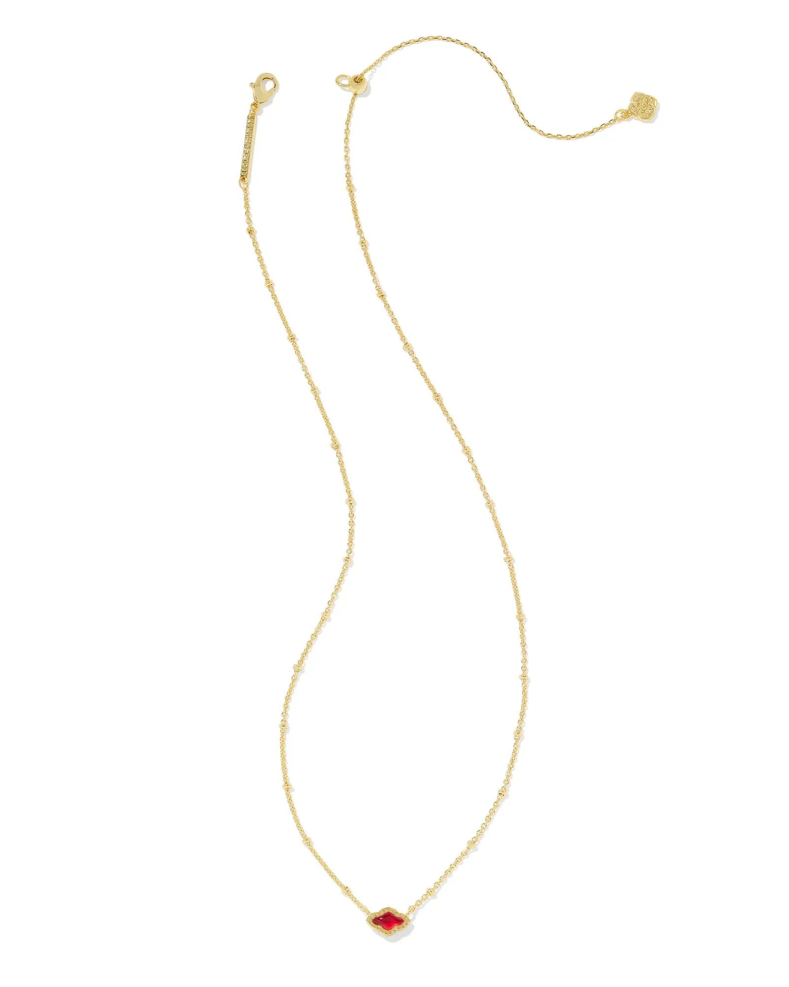 Kendra Scott Gold Mini Abbie Pendant Necklace in Cranberry Illusion