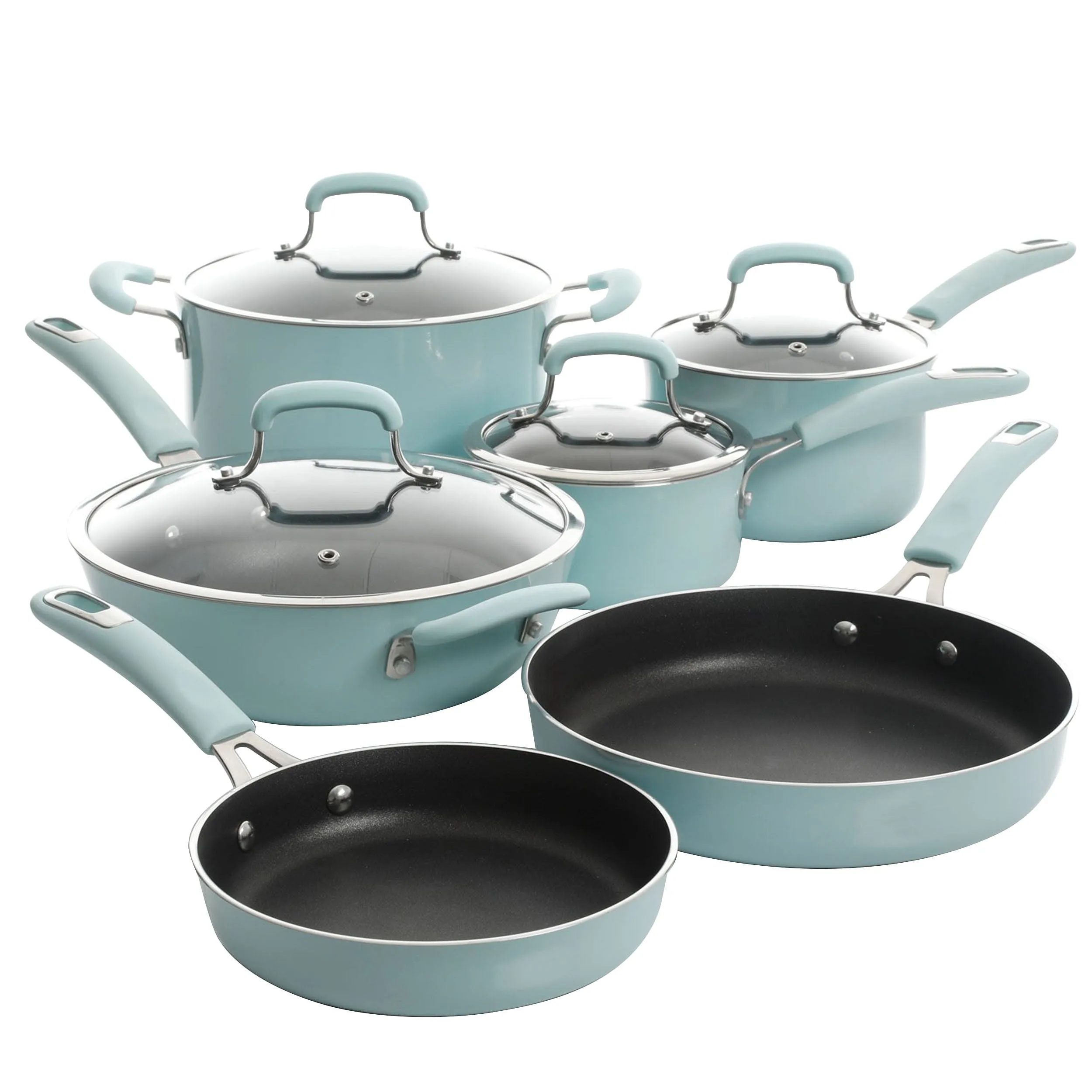 Kenmore Elite Andover 10 Piece Nonstick Aluminum Cookware Set in