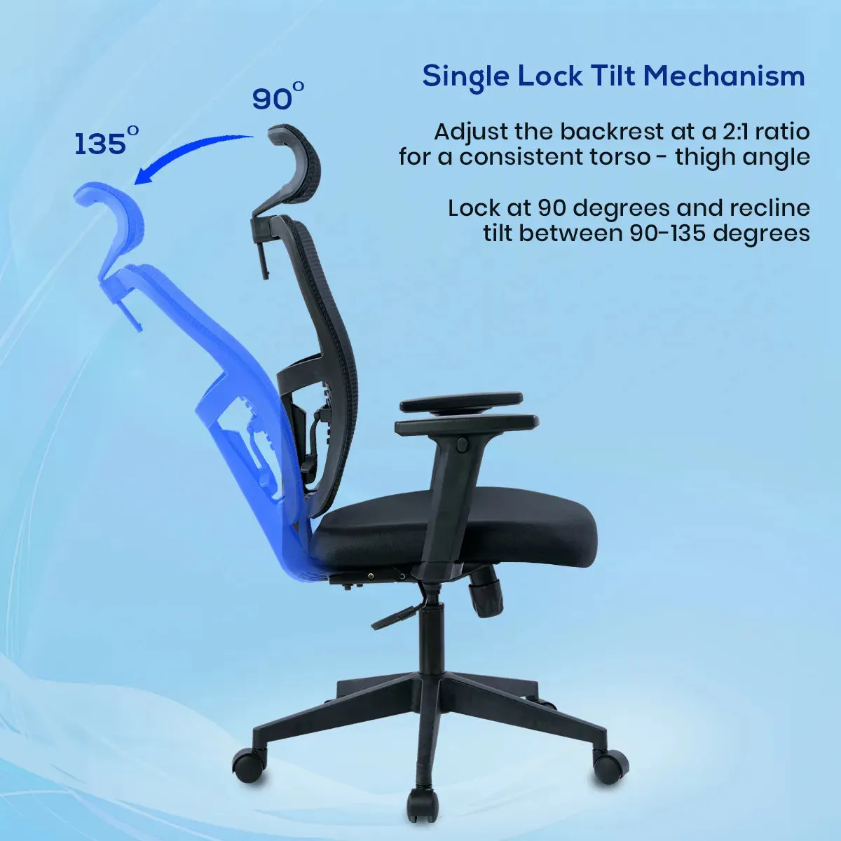 Kepler Brooks Ignis Ergonomic High Back Mesh Office Desk Chair