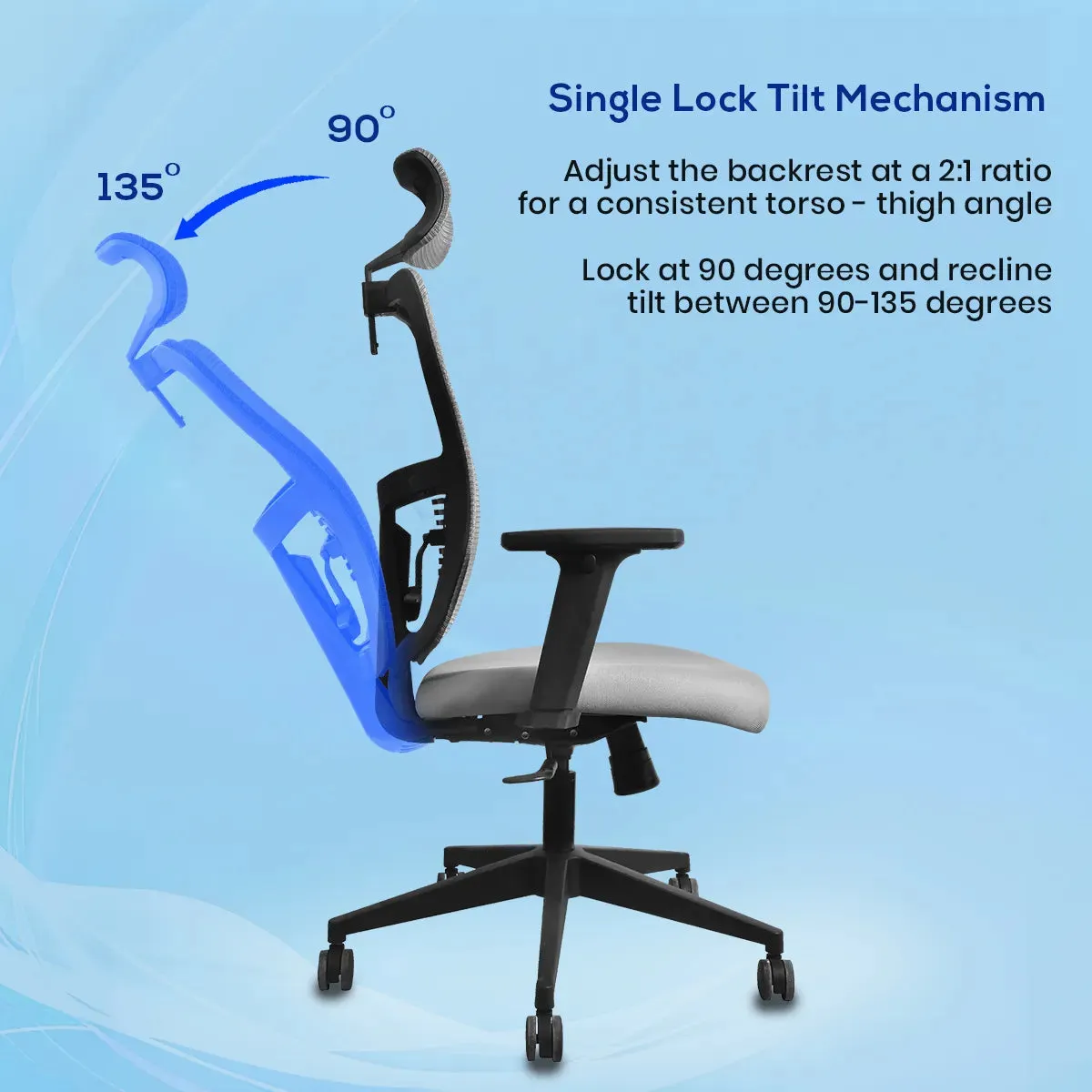 Kepler Brooks Ignis Ergonomic High Back Mesh Office Desk Chair