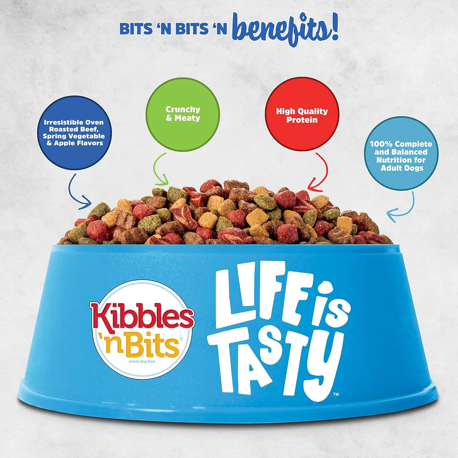 Kibbles 'n Bits Bistro Small Breed Mini Bits Oven Roasted Beef Flavor Dry Dog Food, 16lb bag