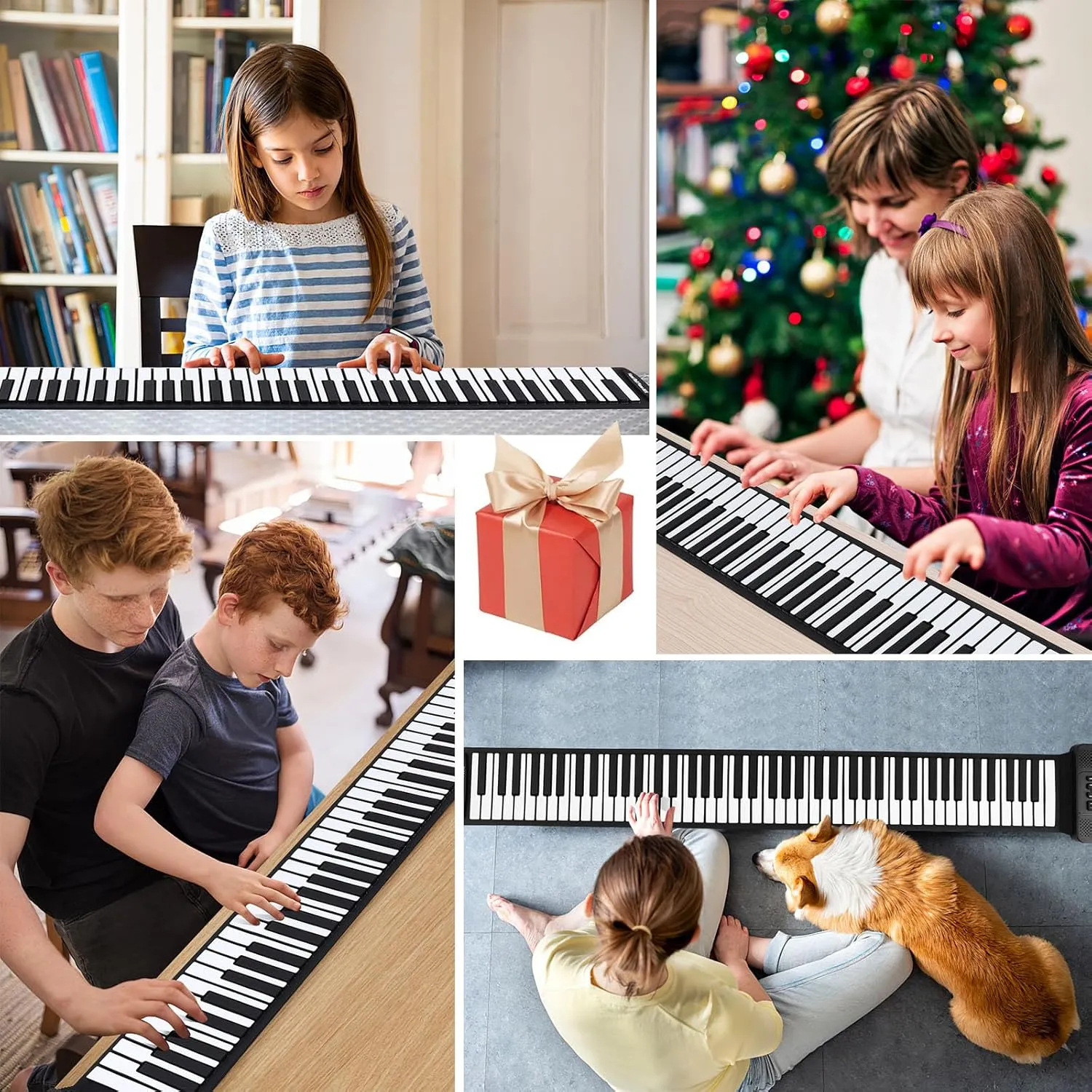 Kids Foldable Piano, Flexible Soft Electric Digital Roll Up Keyboard Piano for Beginners and Children
