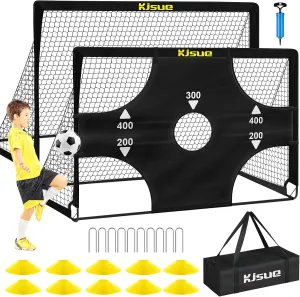 Kids Soccer Goals for Backyard Set, 2 of 6x4 ft Portable Pop Up Soccer Goal Training Equipment, Soccer Net with Target, Soccer Ball, Cones, Soccer Set for Kids Youth Toddler Sports Outdoor Games