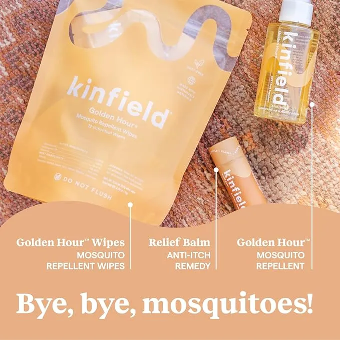 Kinfield Golden Hour Spray - Natural, Long-Lasting Insect Repellent for Outdoor Adventures and Indoor Use - TSA Approved, Cruelty-Free Skincare - 3.0 oz/ 89 ml
