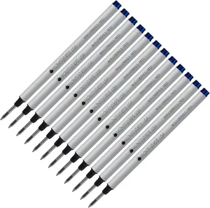 Lanier Combo Pack - 12 Pack - Monteverde® Rollerball M22 Paste Ink Refill Compatible with Most Montblanc® Style Rollerball Pens - Blue (Fine Tip 0.6mm)