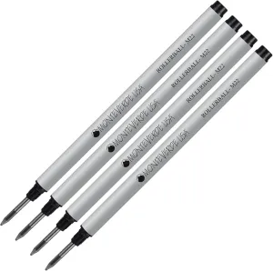 Lanier Combo Pack - 4 Pack - Monteverde® Rollerball M22 Paste Ink Refill Compatible with Most Montblanc® Style Rollerball Pens - Black (Fine Tip 0.6mm)