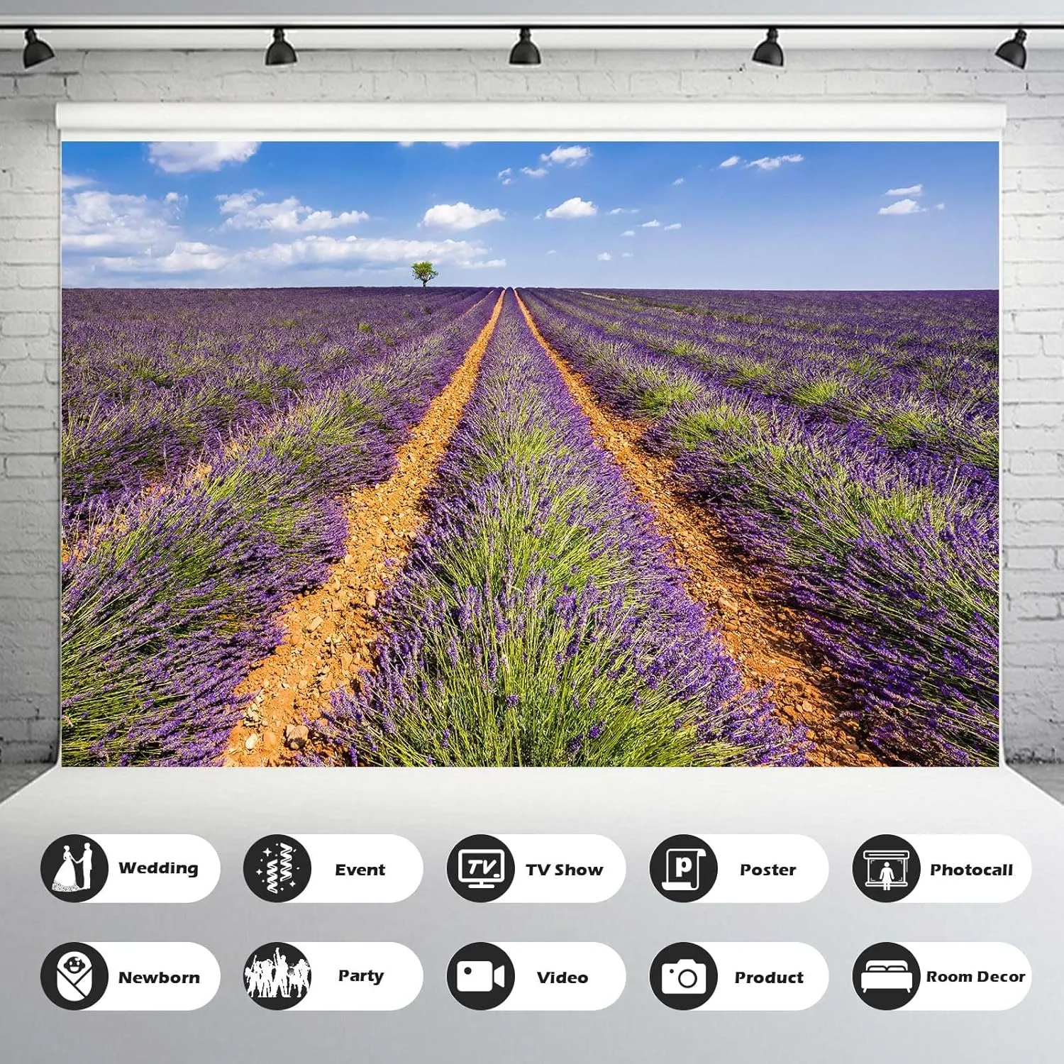 Lavender Fields Photography Background Summer Olive Trees Alps Natural Landscape Backdrop Provence Lavender Fields Backdrop Decors Euro France Travel Hiking Outdoor Birthday Background Props 7x5ft