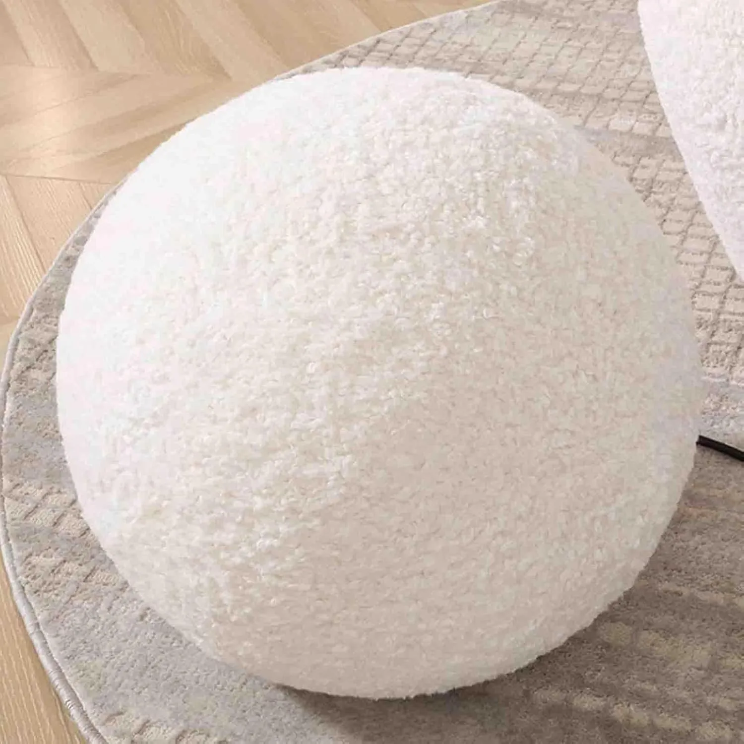 Lazy Sofa Bean Bag Sofa Upholstered Couch with Footstool, Cotton Lazy Sofa, Taylor Home Faux Sheepskin Large Overstuffed for Bedroom, Living A