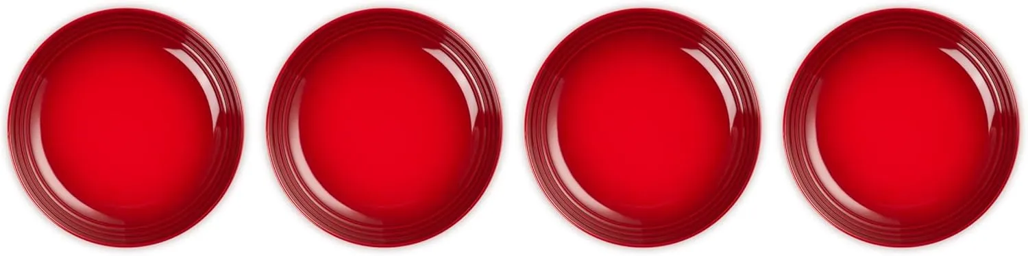 Le Creuset Stoneware Set of 4 Pasta Bowls, 8.5" each, Cerise