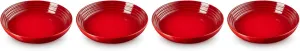 Le Creuset Stoneware Set of 4 Pasta Bowls, 8.5" each, Cerise